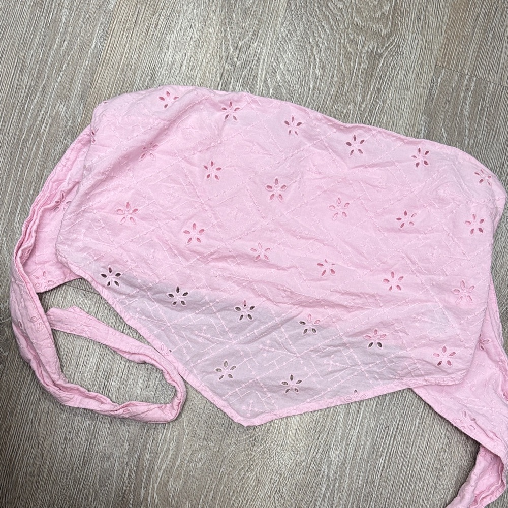 Hollister Light Pink Eyelet “scarf” top